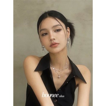 Boonee alus輕奢雙層星芒疊戴項鏈女配飾高級感小眾設計鎖骨鏈