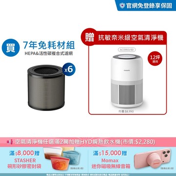★六年份濾網組 送主機AC0950★奈米級HEPA&活性碳複合式濾網 (FY0910/30-6)-適用型號: AC0950