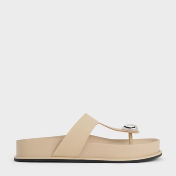 金屬豆夾腳拖鞋