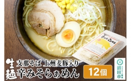 関麺 支那そば 上州麦豚入り辛みそらぁめん 12個