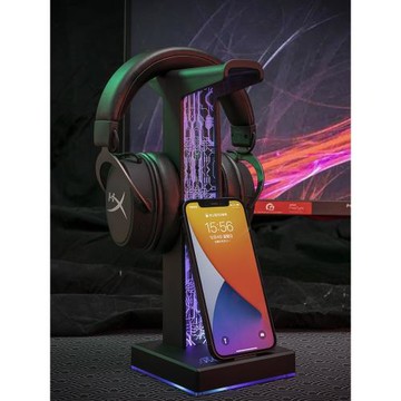 PIIFOX耳機支架RGB游戲頭戴式耳機發光集成USBHUB拓展塢幻彩