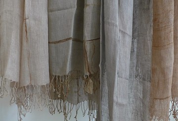 鐵鏽染亞麻圍巾