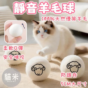 台灣出貨🐱‍靜音羊毛球 貓咪玩具 寵物玩具 羊毛球 寵物靜音玩具 磨牙玩具 啃咬玩具球 無聲逗貓球 寵物無聲玩具 防誤食