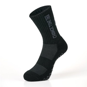 抓地者抗菌運動機能襪/黑(M、L)-MIT抗菌運動中筒襪
