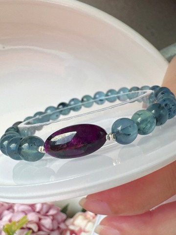 心忱-舒俱萊x潑墨海藍寶純銀手串