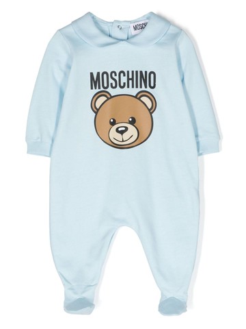 Moschino Kids - Teddy Bear cotton pajamas - kids - Cotton - 1-3 - Blue