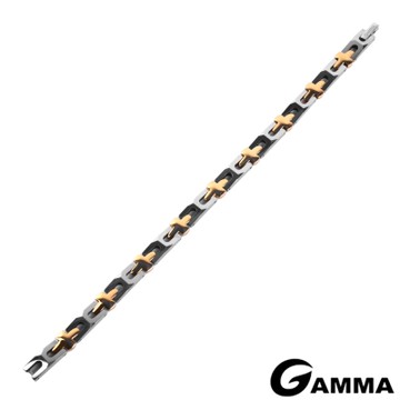 GAMMA 金黃十字鎢鋼磁石手鍊(JE-01)