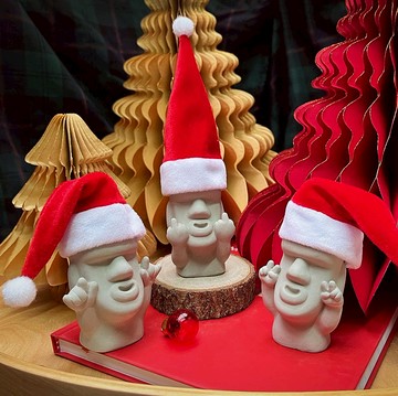 【聖誕精選】摩艾圓滾滾第二彈 三件組擴香石 交換禮物