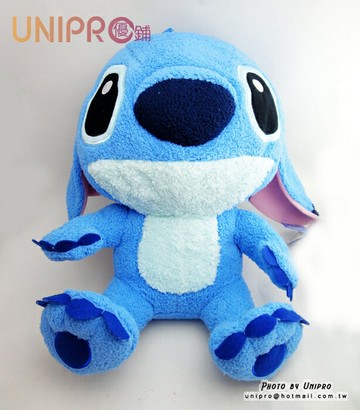 【UNIPRO】史迪奇 STITCH 毛巾布Q版垂耳坐姿絨毛娃娃 50cm 玩偶 水汪汪大眼 迪士尼正版授權