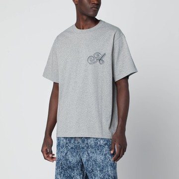 Grey cotton T-shirt with logo