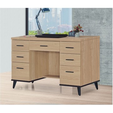 AS DESIGN雅司家具-辛蒂橡木色4尺多抽書桌-120x59x80.9cm(兩色可選)