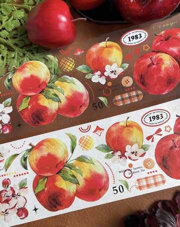 蘋果花 PET 和紙膠帶