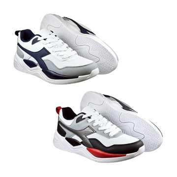 DIADORA迪亞多那 街頭時尚休閒鞋 男運動鞋 男鞋 拼接 寬楦 高腳背 透氣 反光 Q彈 氣墊乳膠鞋墊 白藍 黑白