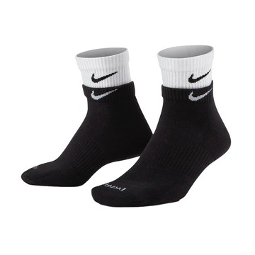 Nike 襪子 Everyday Plus Cushioned 雙層襪 運動襪 休閒襪 短襪 棉襪 透氣 舒適 黑 白