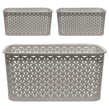 GINII 基尼 歐編織系列收納籃 Set 3 長方 6L 可可棕  S(28 x 19.3 x 13cm)  1組