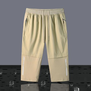 速干短褲男夏季薄款七分褲寬松大碼跑步健身彈力網眼運動7分中褲