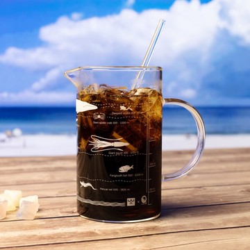 賽先生科學工廠 海底生物分佈圖把手高燒玻璃杯