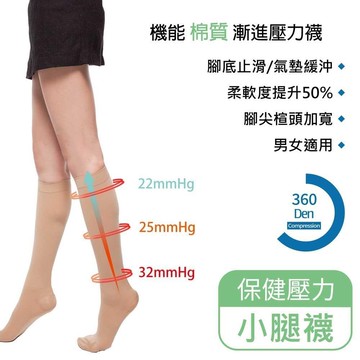 【緹絲健康襪】360Den西德棉小腿襪(基本款/腳底氣墊/腳尖加寬)(5雙)