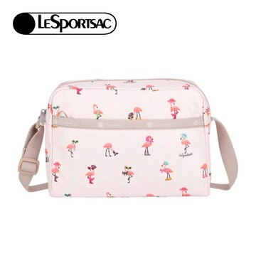 Lesportsac Daniella Crossbody 拉鍊斜背包 側背包 通勤隨身包 送禮 禮物 推薦 女包(紅鶴海島派對)L261-2434PB-HG20