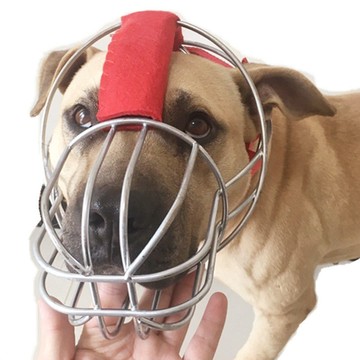 公司貨 最低价 免運 比特犬不銹鋼嘴套斯塔福猛犬頭套大型犬寵物狗防咬防攻擊嘴罩用品
