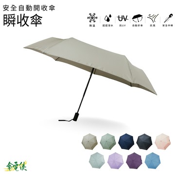 【傘電俠】型態安定布 23吋安全自動開收傘-瞬收傘  輕巧好收大傘面 05-580018