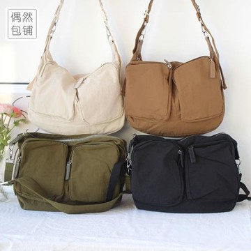 日本訂單 秋冬尼龍布機車工裝斜挎包 大容量港風單肩斜跨潮女包包