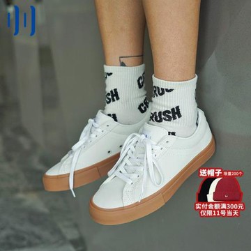 頑刻Ollieskate百搭網紅復古白色生膠翻毛皮男女硫化專業滑板鞋05