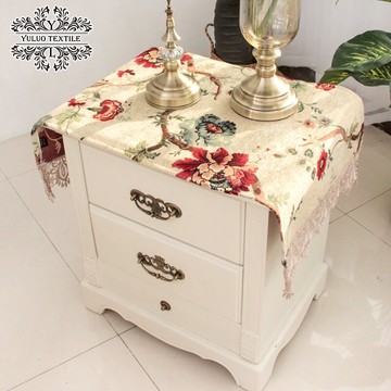 羽羅 臥室床頭柜蓋布歐式古典輕奢防塵罩美式田園風小罩布桌布
