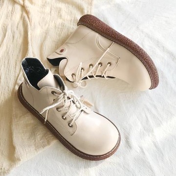 【大頭叔】馬丁靴女秋冬百搭圓頭顯瘦英倫風短筒靴平底切爾西短靴