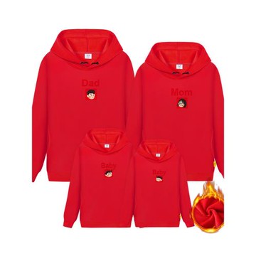 秋冬款加絨衛衣洋氣拜年服親子裝