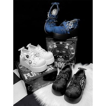 朋克貓 小骷髏原創朋克風厚底增高亞文化y2k辣妹lolita女鞋