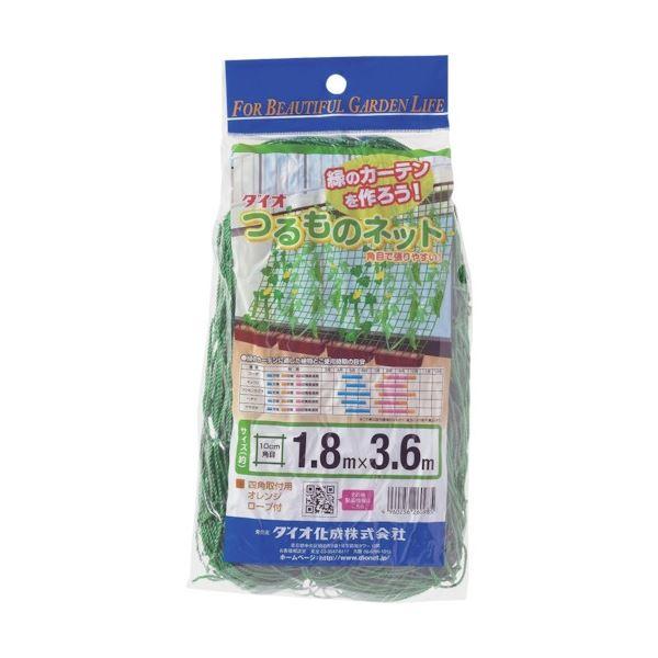 (まとめ) ダイオ化成 つるもの園芸ネット 緑10cm角目 幅1.8m×長さ3.6m 260985 1枚 〔×5セット〕