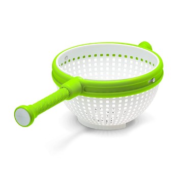AHOYE 按壓旋轉蔬菜脫水器 瀝水器 瀝水籃