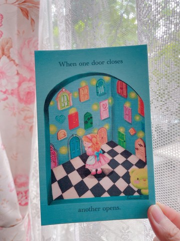 The Door l 閃亮明信片 l Glitter Postcard