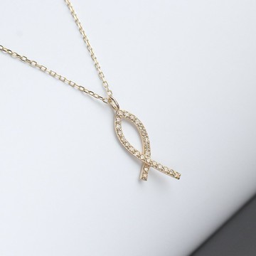 14K 幸運魚鑽石項鍊