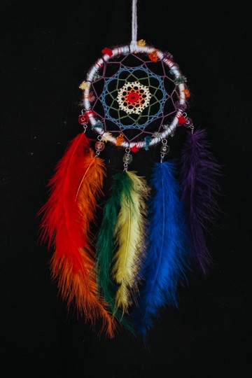 純手工捕夢網 Handmade Dreamcatcher－【彩色小毛球－隱藏彩虹】