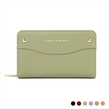 天藍小舖-霧感柔美字母皮革中夾-共6色-$290【A08081698】