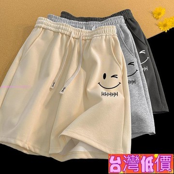 悅裳💎台灣免運💎【台灣熱賣】M-3XL 大尺碼 短褲 韓系寬鬆五分短褲 透氣快乾 街頭潮流運動休閒褲 夏季卡通印花美