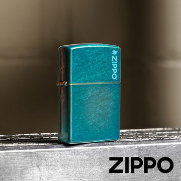 [隔日到貨] ZIPPO 防風打火機 素面標誌款 糖果藍綠色 24004ZL 黃銅 美國製 煤油打火機 送禮推薦 禮物