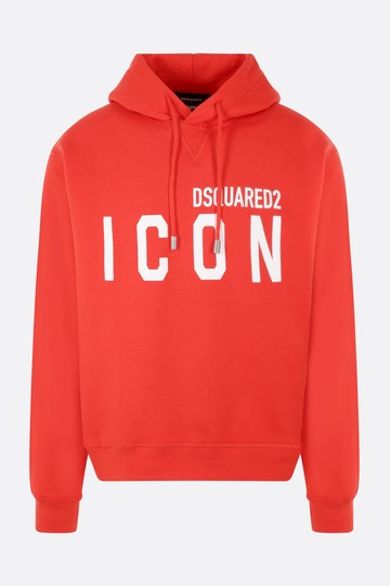 DSQUARED2 Icon logo printed fleece hoodie Man