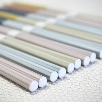 【日本製】日式八角型 天然木筷子（藍、粉、黃三色/23 cm）