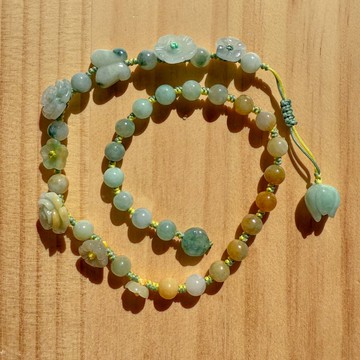 手工翡翠手鍊 - 晨露玫瑰 - 雙圈手鍊