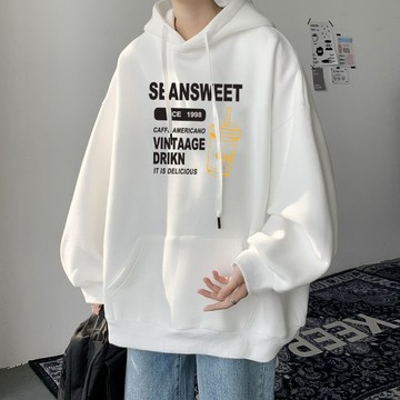 臺灣出貨 中性穿搭 圖案印花 套頭式Hoodie長袖款 多尺碼M-8XL 秋冬款加絨帽T 外出休閒穿搭秋冬衣服 ZMY3