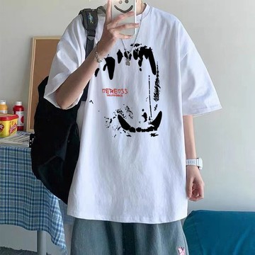 【臺灣出貨】100%純棉寬鬆t恤短袖男 夏ins美式高街潮流上衣 情侶款百搭半袖 重磅體恤 寬鬆慵懶棉T