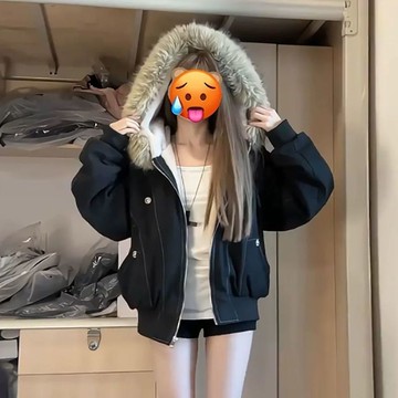 愛依依 秋冬外套 棉服 保暖外套 派克服  S-XL冬季新款加絨棉衣工裝棉襖外套-11258.