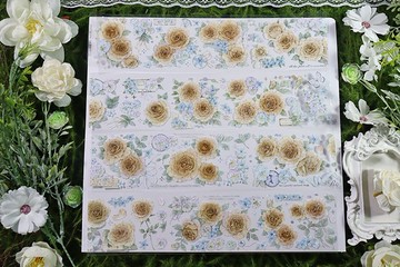 整卷OKMT新七天原創流麻咕卡貼紙PET手帳膠帶貝殼光工藝 焦糖蜜語