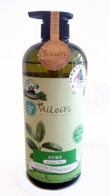 AiLeiYi 有機 洋甘菊修護洗髮精 清新綠茶 1000ml/瓶 洗髮精  (台灣製造)