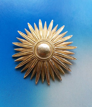 Vintage Jewelry 西洋古董飾品 TRIFARI 金色調 大朵花卉 別針