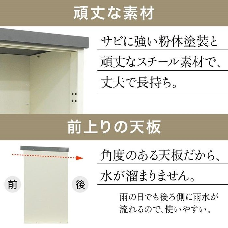 倉庫 物置 屋外 小型 収納庫 棚 幅80cm 可動式 スチール 収納ボックス