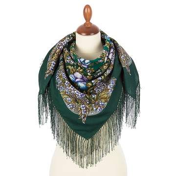 正宗帕夫洛沃帕薩德俄羅斯披肩絲巾 柔軟 100% 羊毛 89x89 公分 1844-9